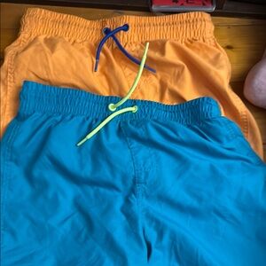Old navy swimming shorts Boys Orange and Blue Shorts 10-12